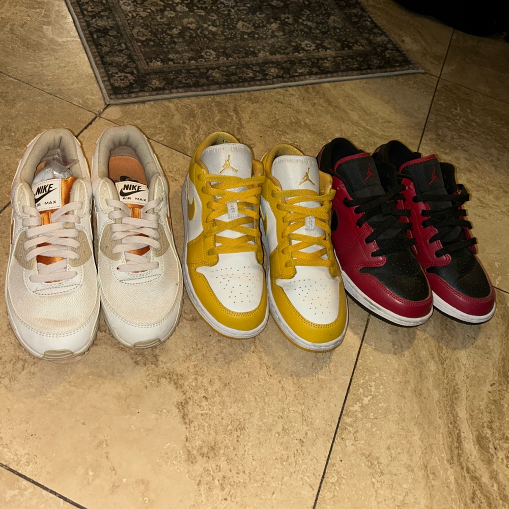 Nike sneakers - White, Yellow, and Red Trio